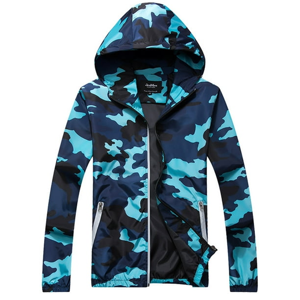 Men Hooded Waterproof Jacket 2019 New Windproof Camouflage Raincoat 